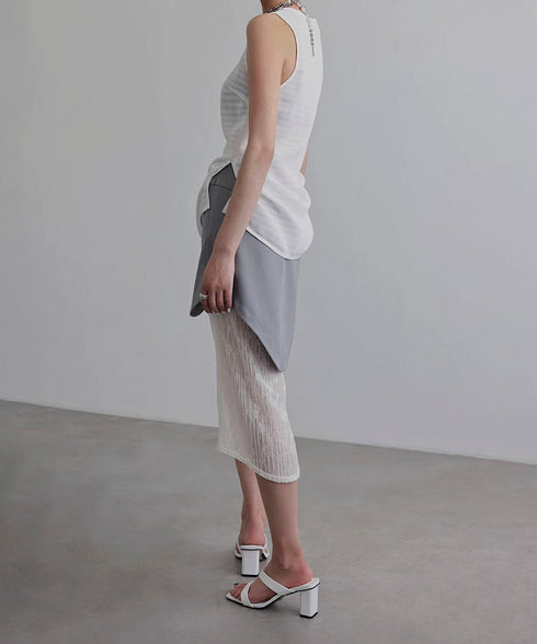 Wave Line Patchwork Skirt